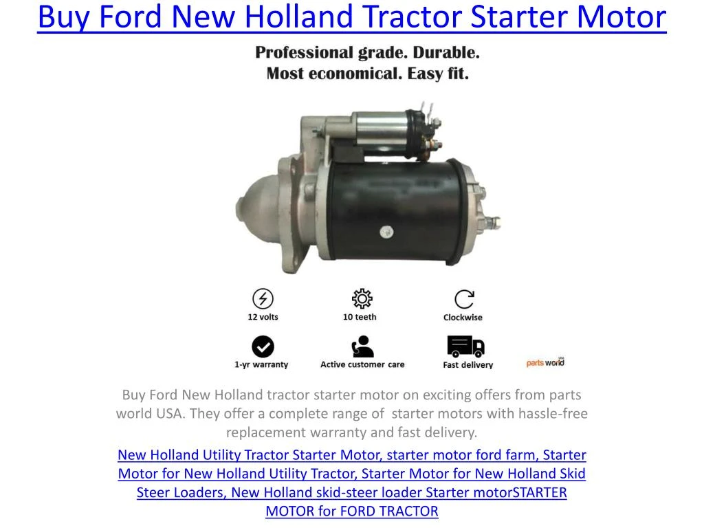 buy ford new holland tractor starter motor