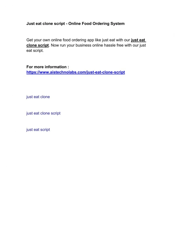 just eat clone script online food ordering system