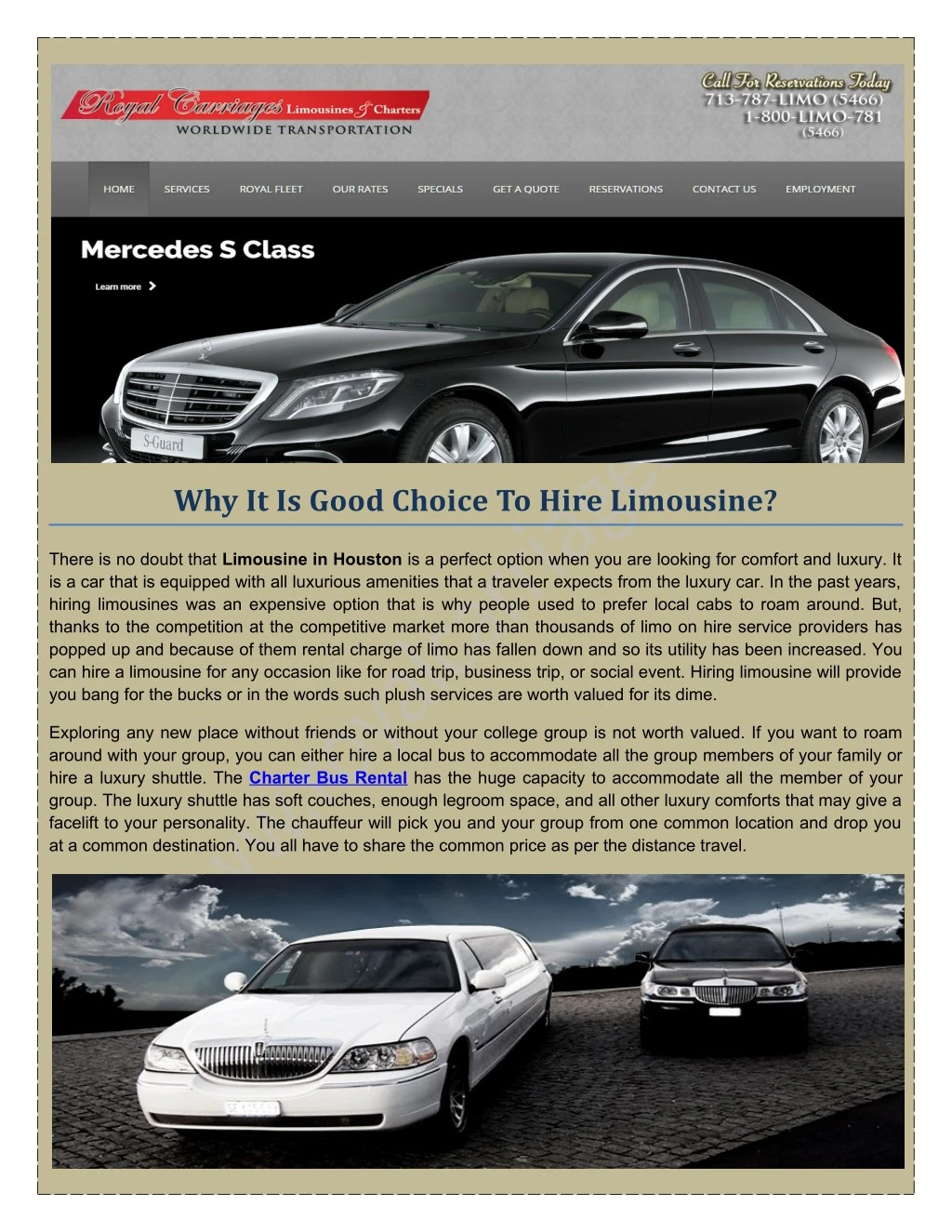 why it is good choice to hire limousine