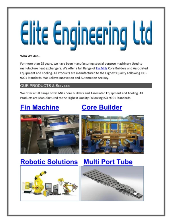 Core Builder Tooling -Elite Engineering Ltd