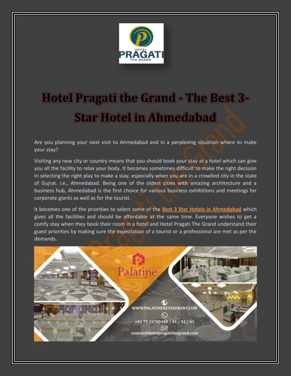 The Best 3-Star Hotel in Ahmedabad - otel Pragati the Grand