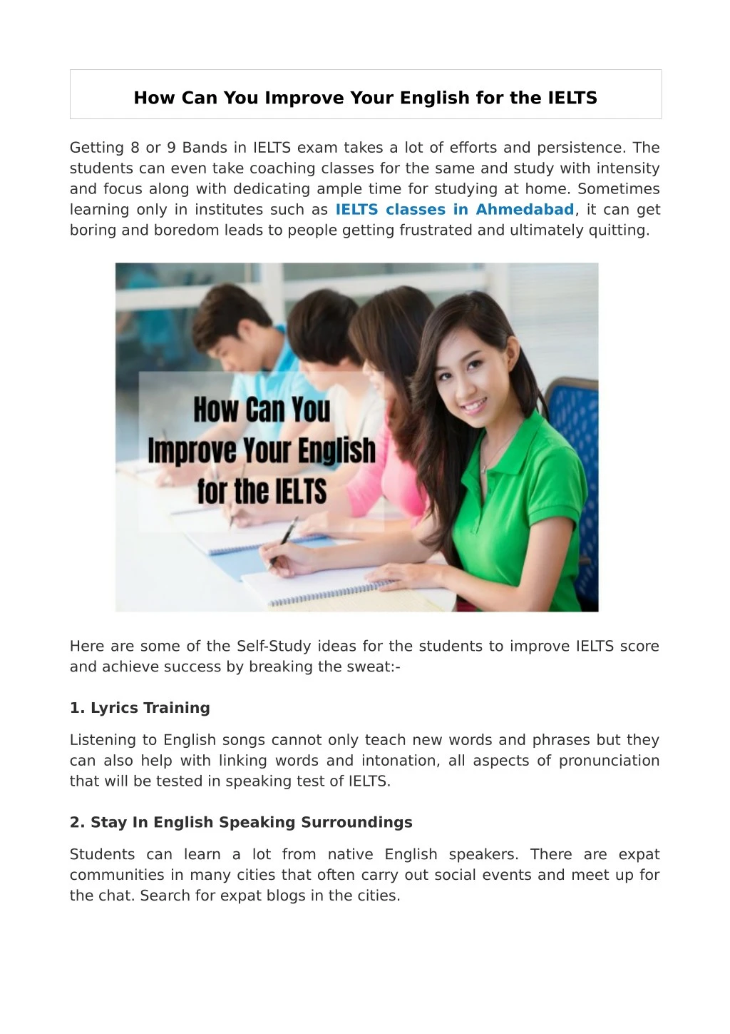 how can you improve your english for the ielts