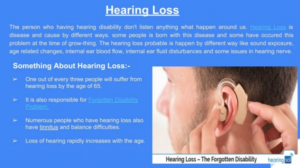 Hearing Loss - The Forgotten Disability Abstract | Hearing Sol