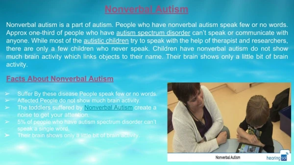 Nonverbal autism symptoms and treatment activities.