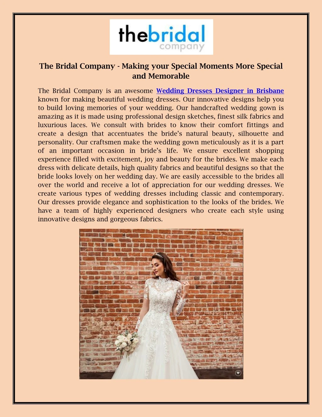 the bridal company making your special moments
