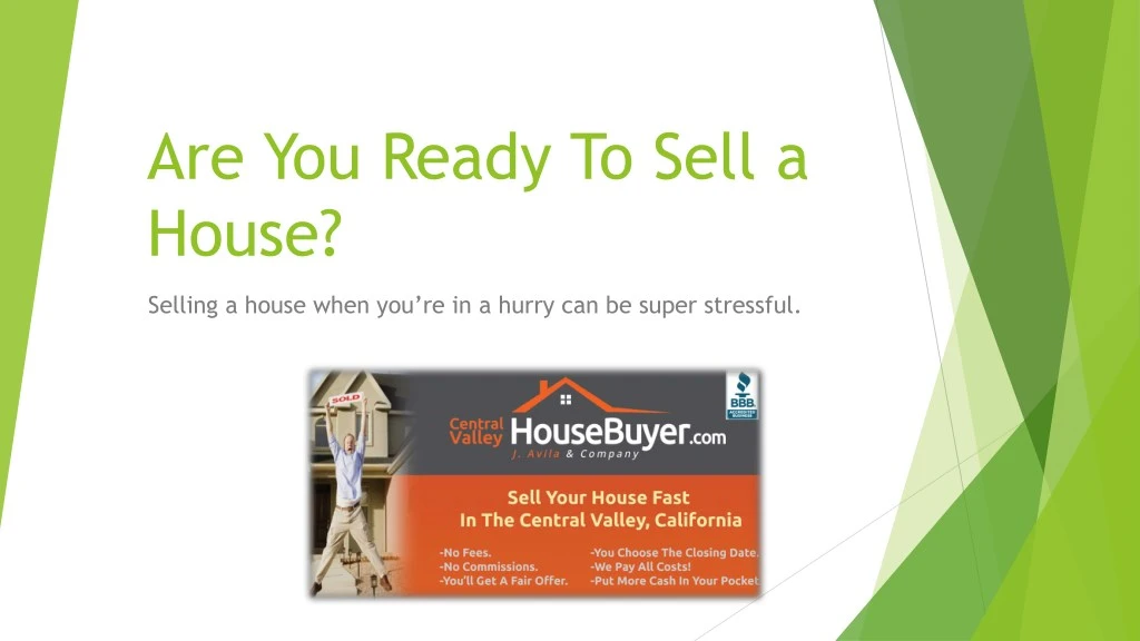 are you ready to sell a house