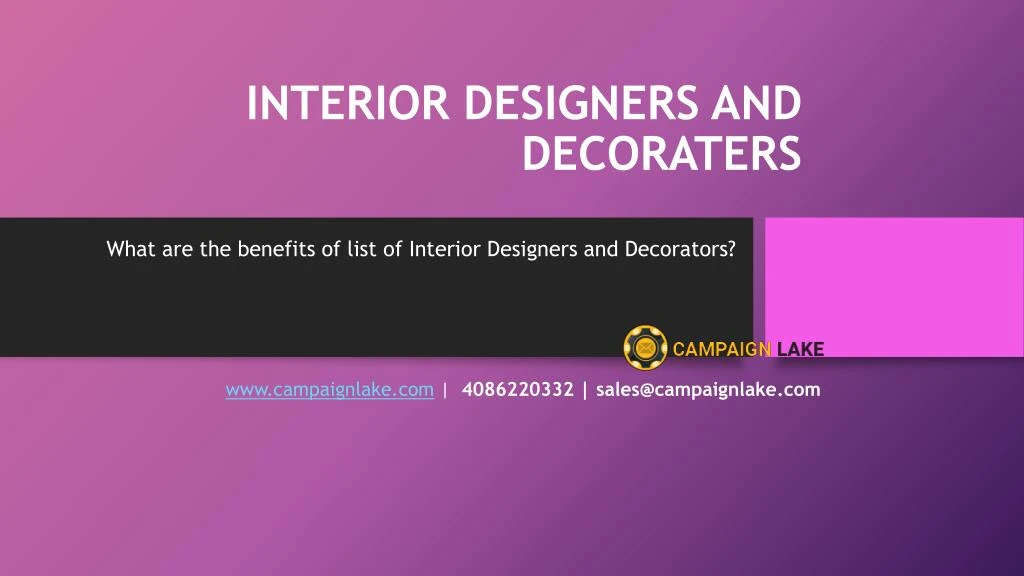 interior designers and decoraters