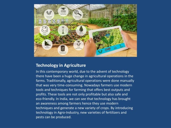 Agriculture Technology and Future Scope