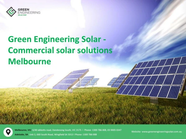 Green Engineering Solar - Commercial solar solutions Melbourne