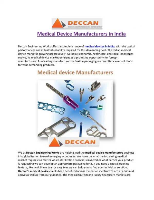 Medical Device Manufacturers