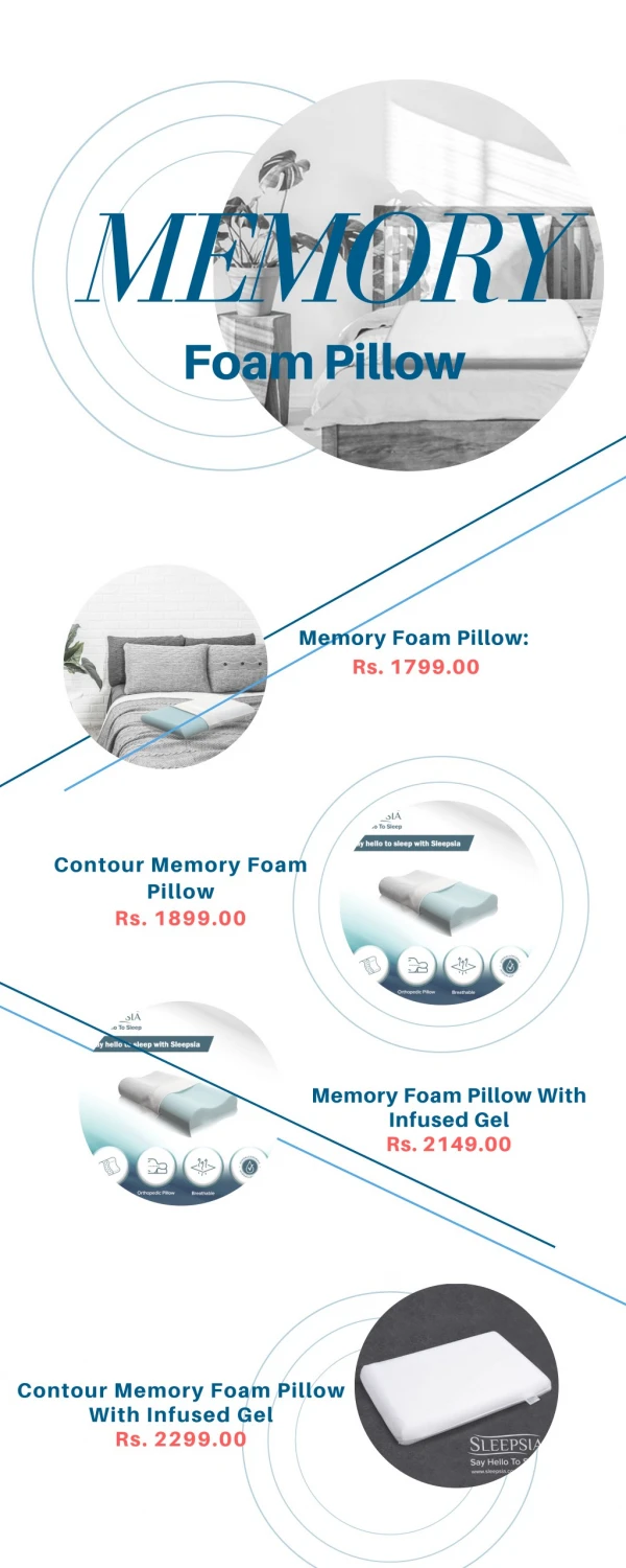 Purchase High-Quality Gel Memory Foam Pillow India from Sleepsia!