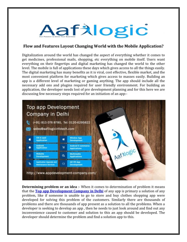 Flow and Features Layout Changing World with the Mobile Application?