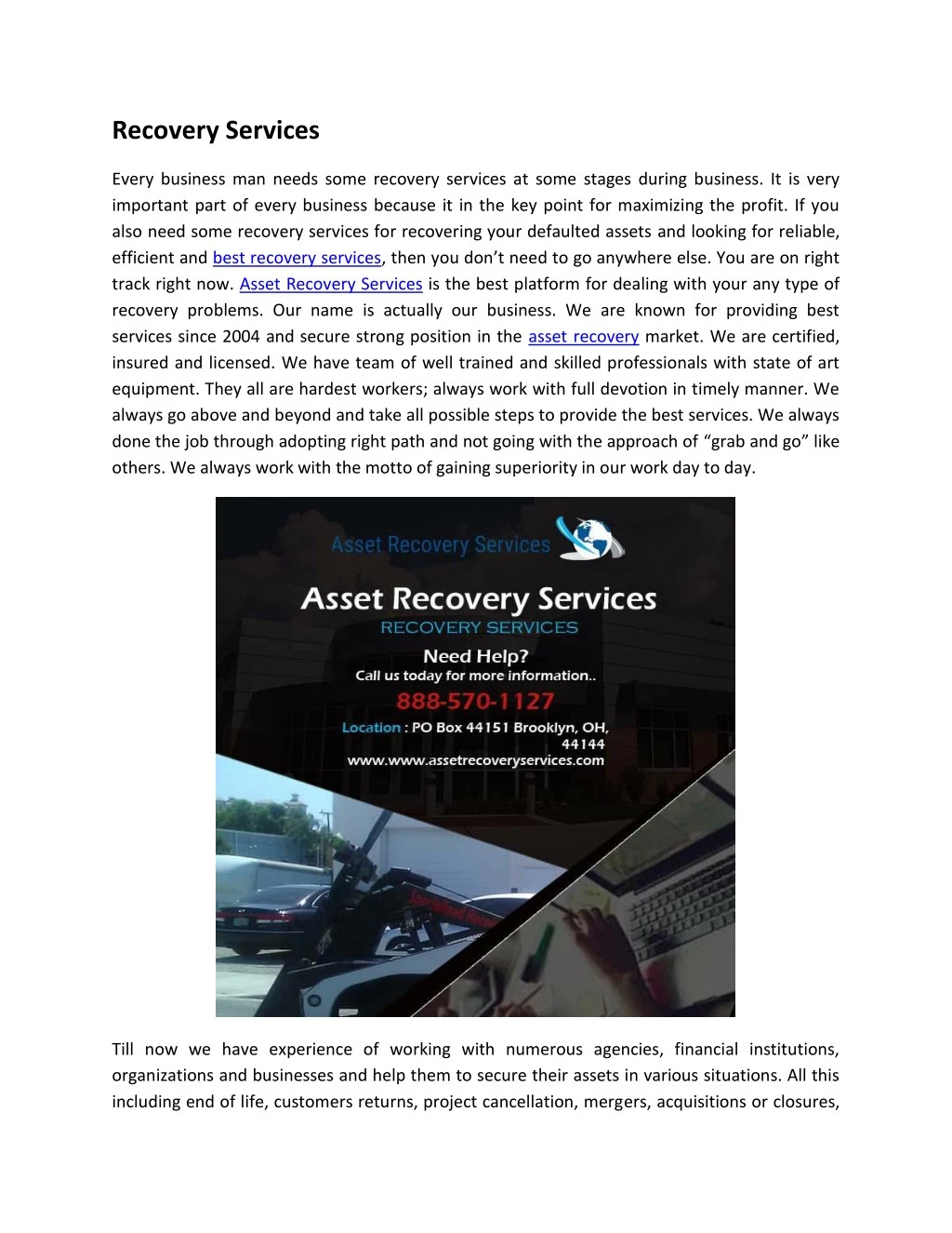 recovery services