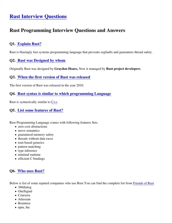 rust interview questions