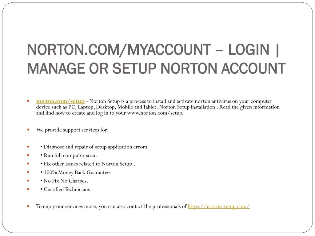 norton com myaccount login manage or setup norton account