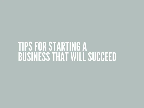 Tips for Starting a Business That Will Succeed - Frank Dilullo