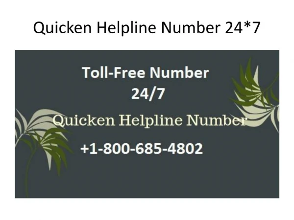 Call Quicken Customer Service Phone Number 1-(800)-685-48023 For The United States And Canada