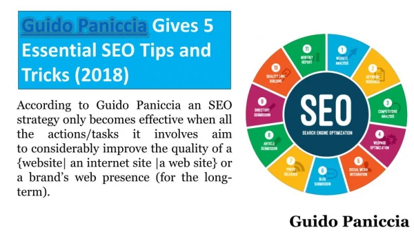 Guido Paniccia Gives 5 Essential SEO Tips and Tricks (2018)