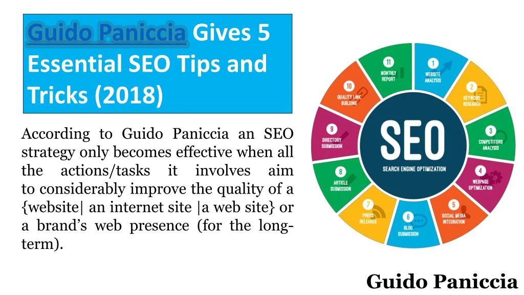 guido paniccia gives 5 essential seo tips