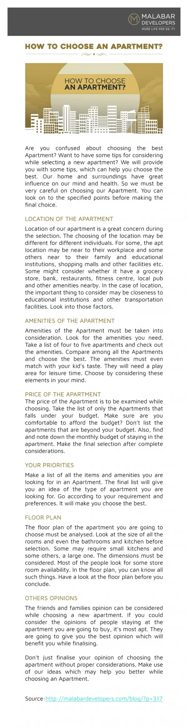 How to choose an apartment - Apartments in Calicut