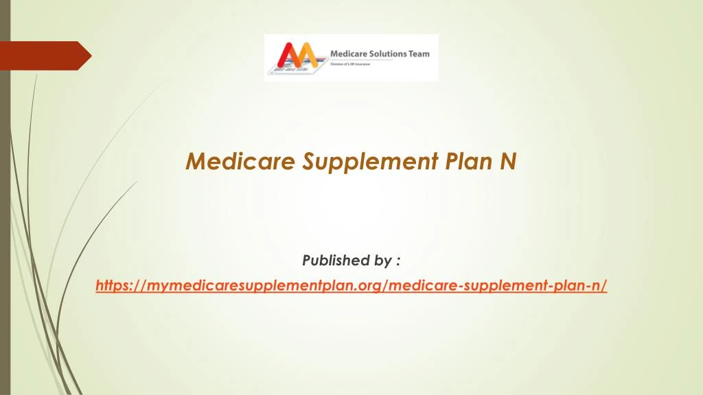 medicare supplement plan n published by https