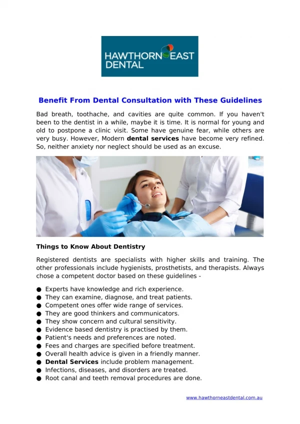 Benefit From Dental Consultation with These Guidelines