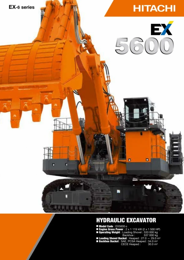 TATA Hitachi EX 5600-6 Mining Excavator