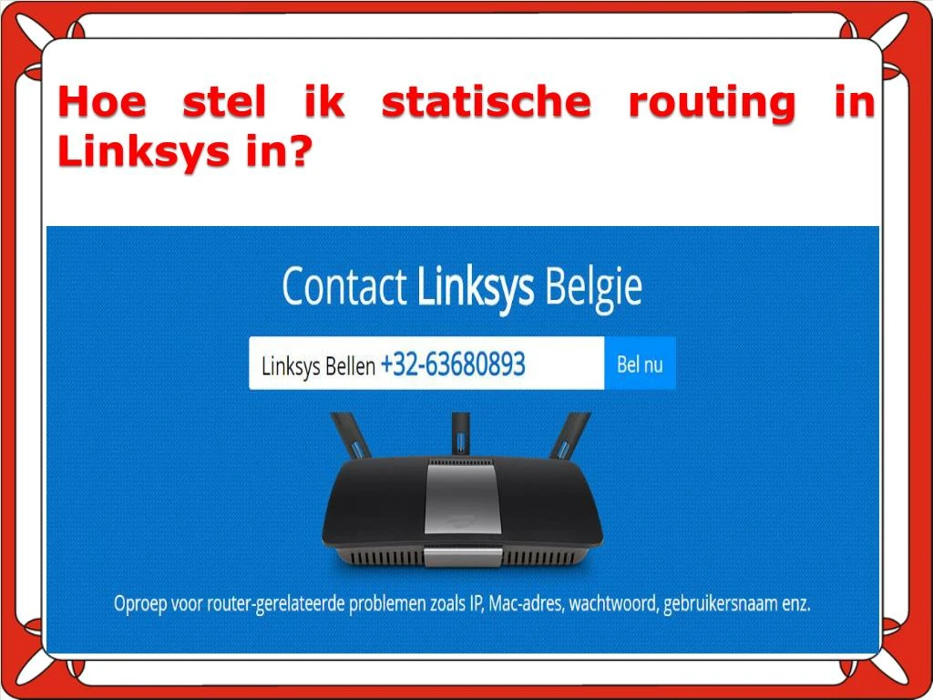 hoe stel ik statische routing in linksys in