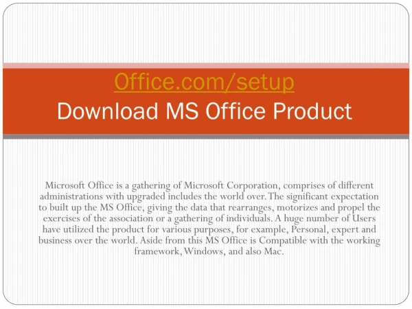 office com setup download ms office product