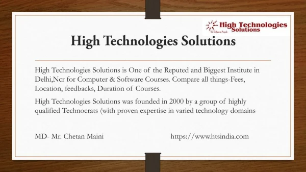 high technologies solutions