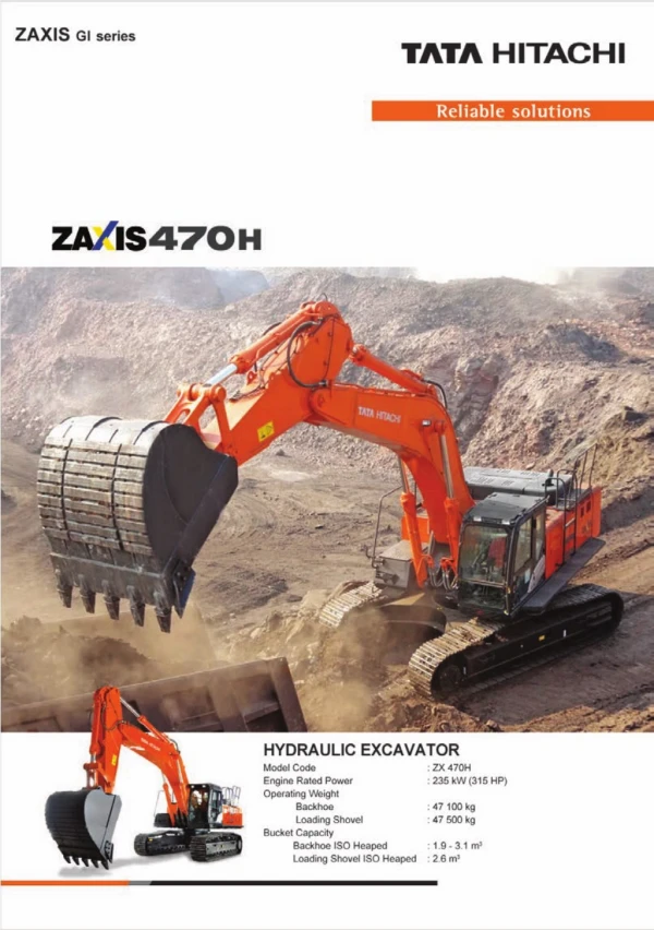 TATA Hitachi ZAXIS 470 H Mining Excavator