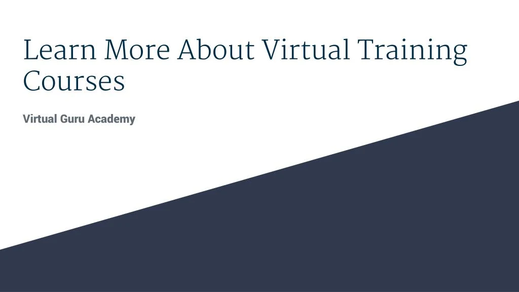 learn more about virtual training courses