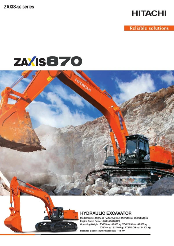 TATA Hitachi ZX 870 5G Mining Excavator