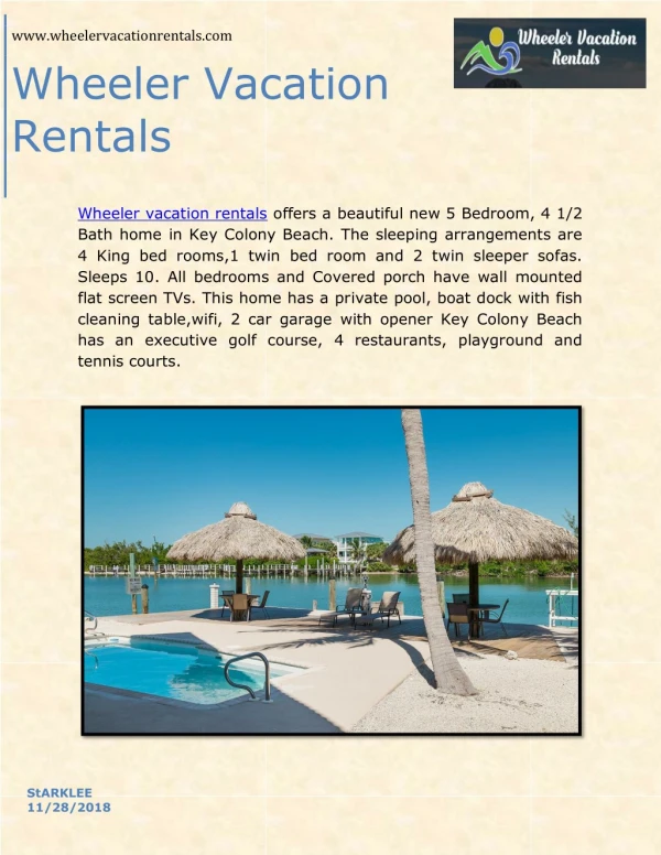 Wheeler vacation rentals