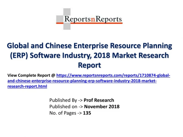 Global Enterprise Resource Planning (ERP) Software Industry with a focus on the Chinese Market