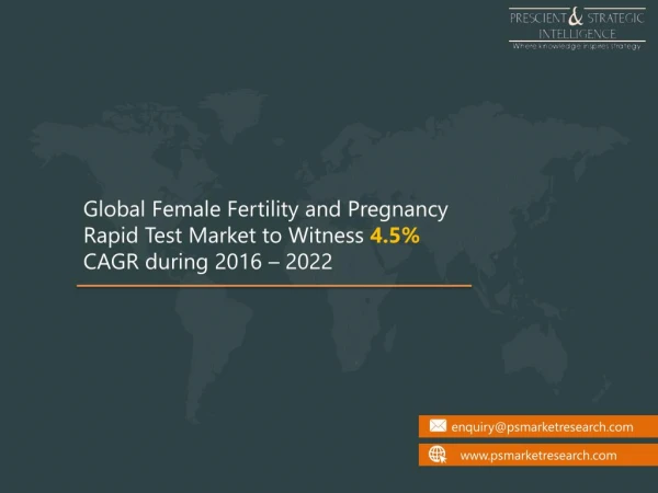Female Fertility and Pregnancy Rapid Test Market And its Growth prospect in the Near Future