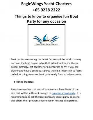 Boat Party in Singapore can be fun with these tips!!!! - slide 1