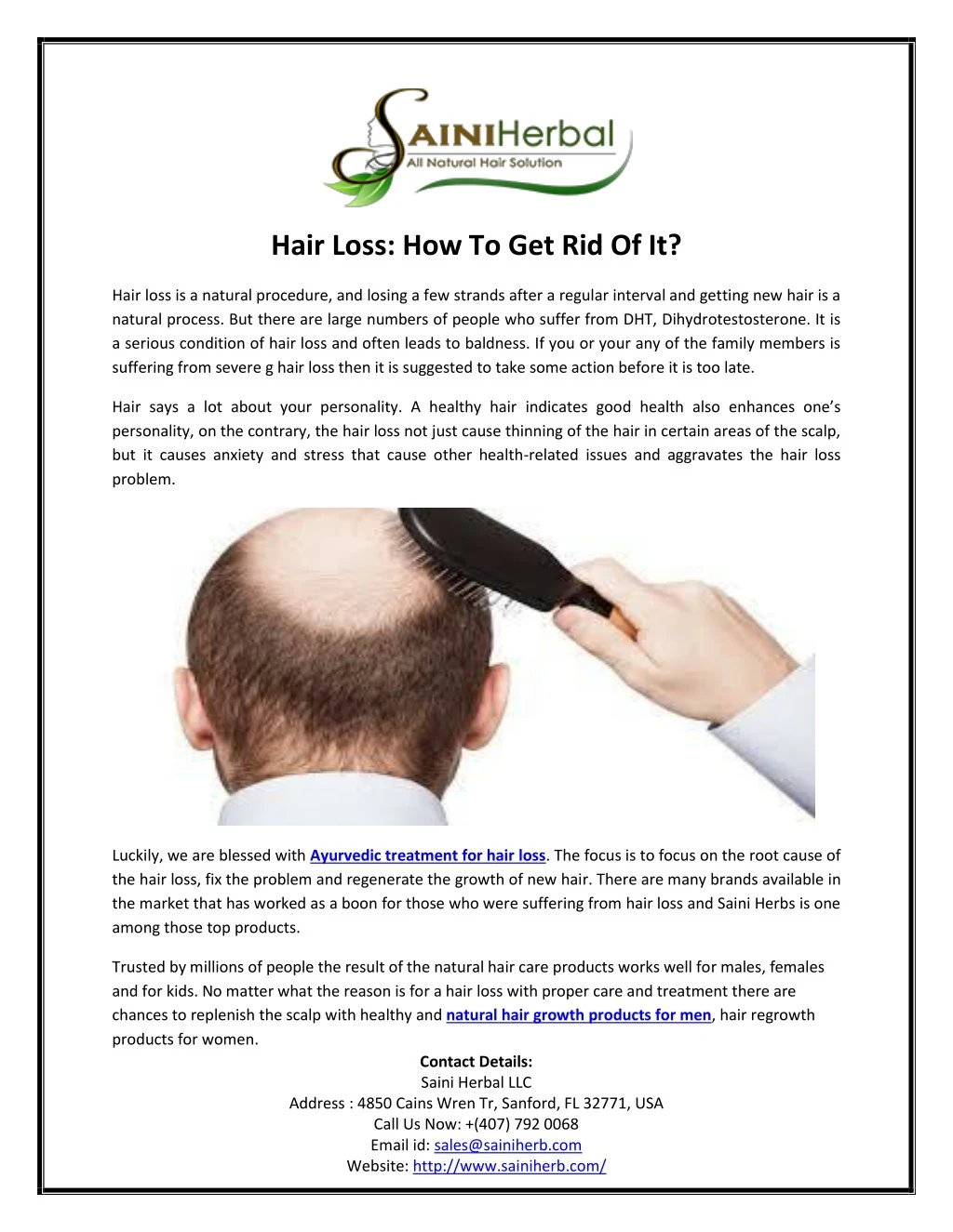 hair loss how to get rid of it