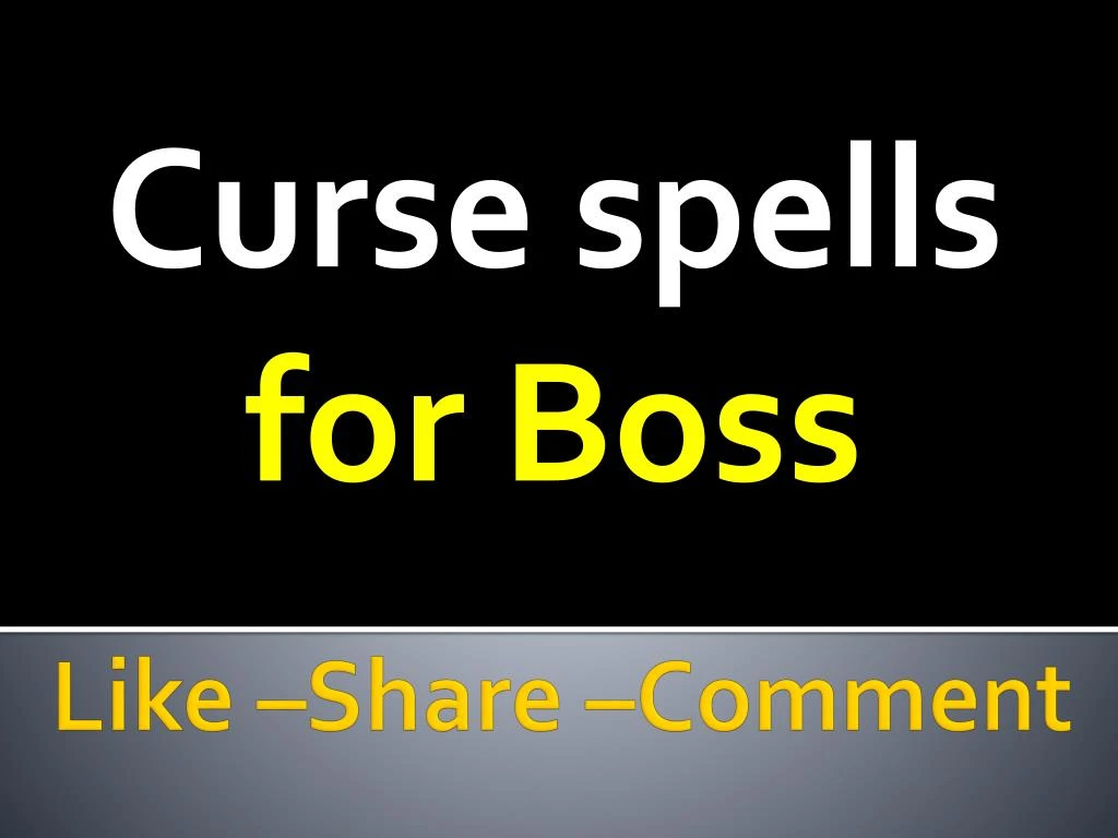 curse spells for boss