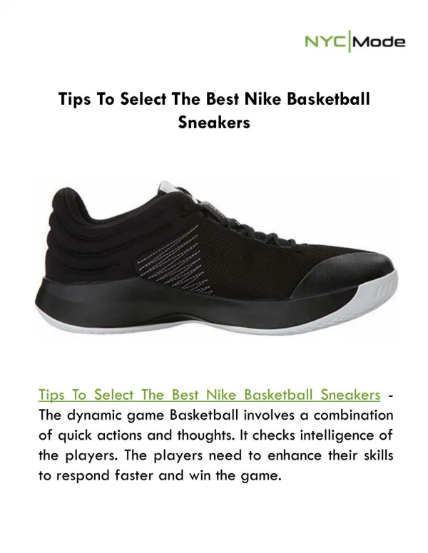 Tips To Select The Best Nike Basketball Sneakers