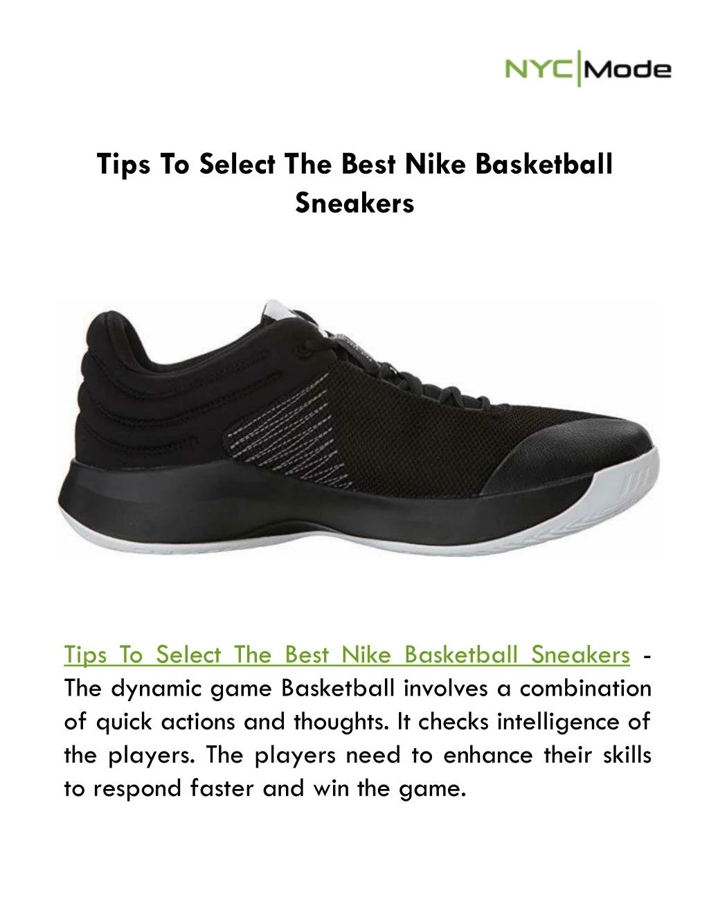 tips to select the best nike basketball sneakers