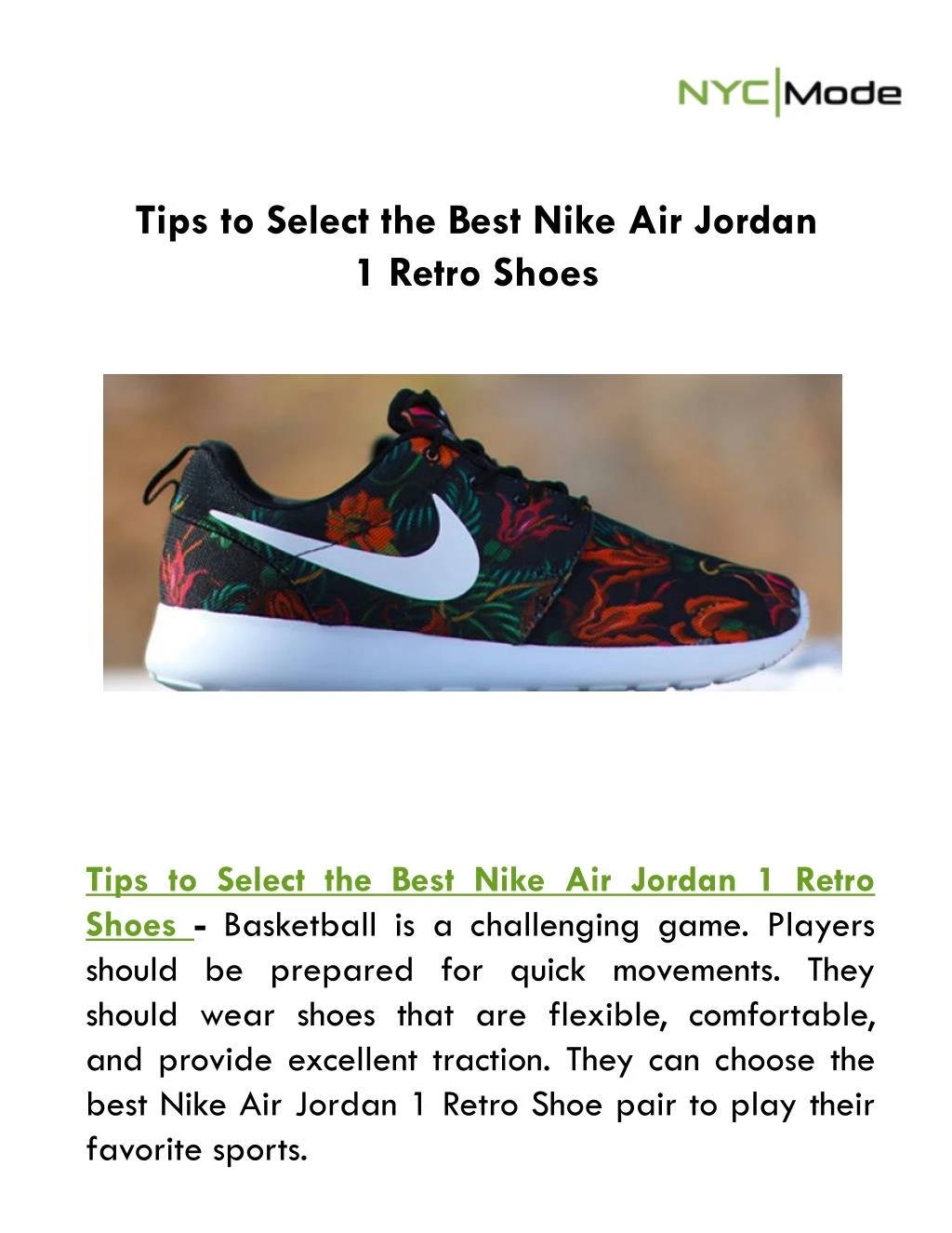 tips to select the best nike air jordan 1 retro