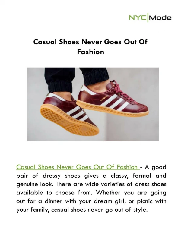 Casual Shoes Never Goes Out Of Fashion