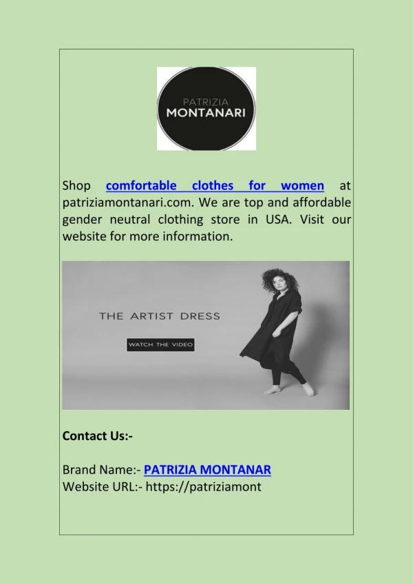 Comfortable Clothes for Women | patriziamontanari.com