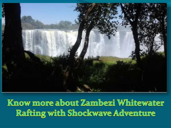 Know more about Zambezi Whitewater Rafting with Shockwave Adventure