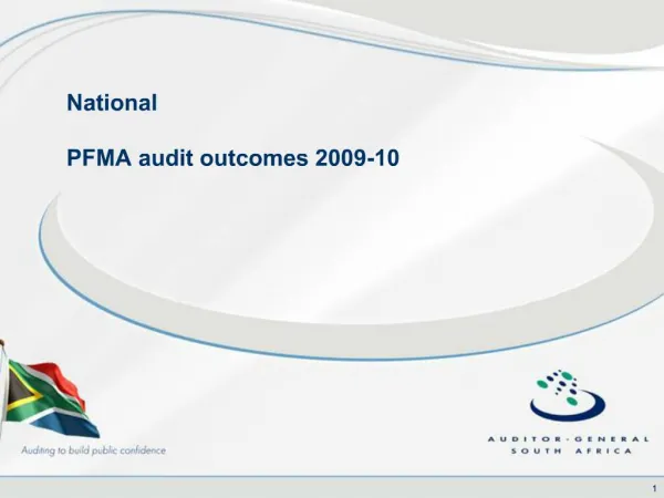 National PFMA audit outcomes 2009-10