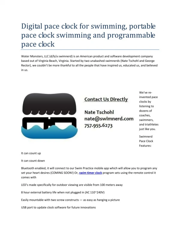 swim timer clock