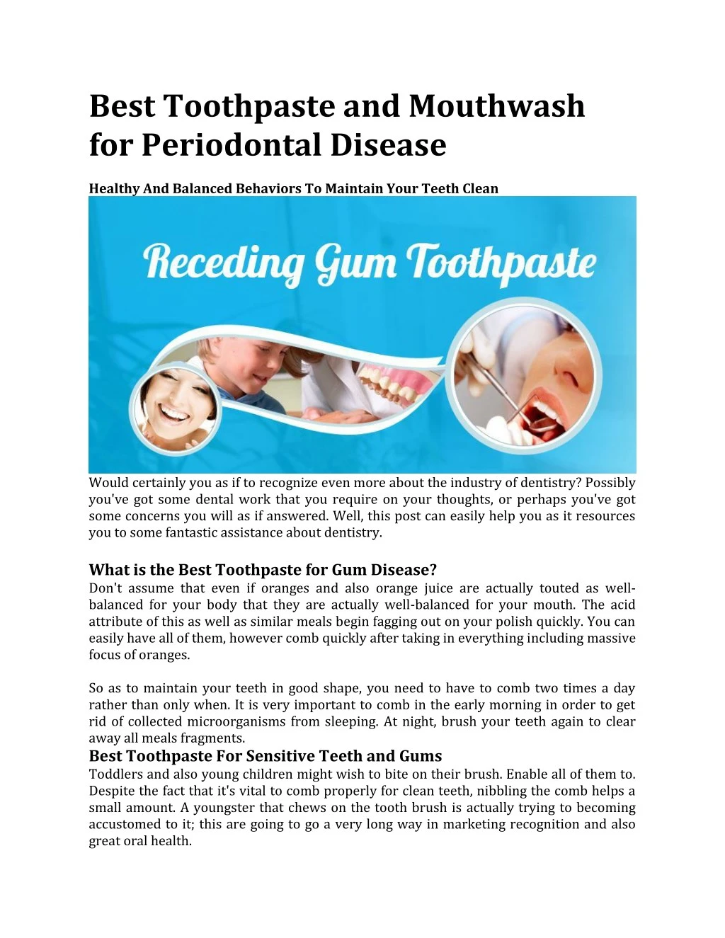 best toothpaste and mouthwash for periodontal