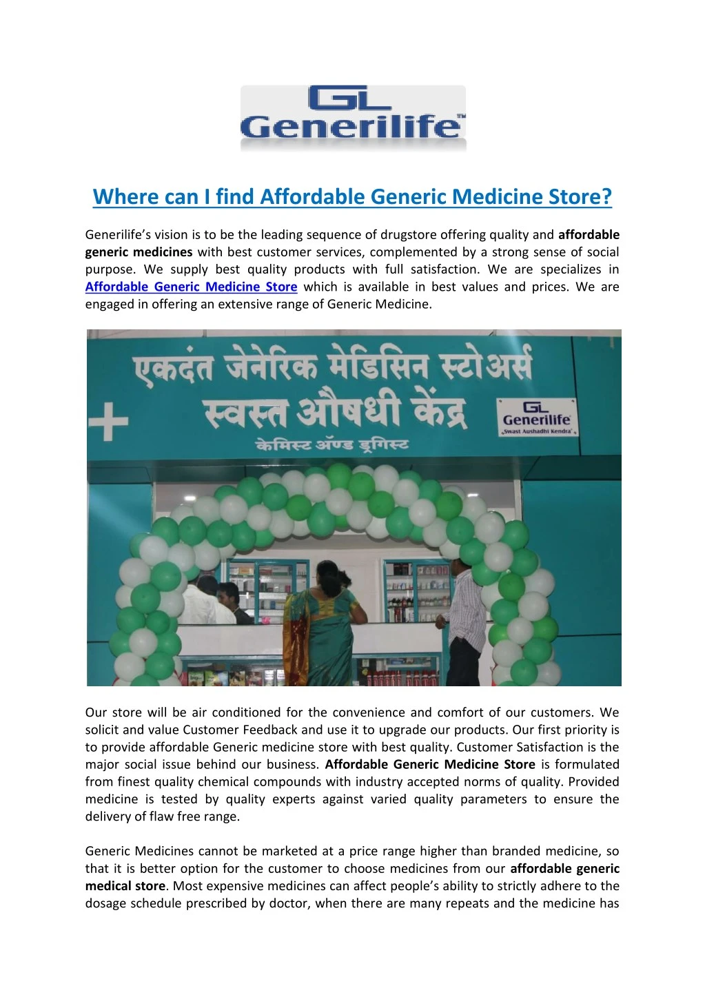 where can i find affordable generic medicine store