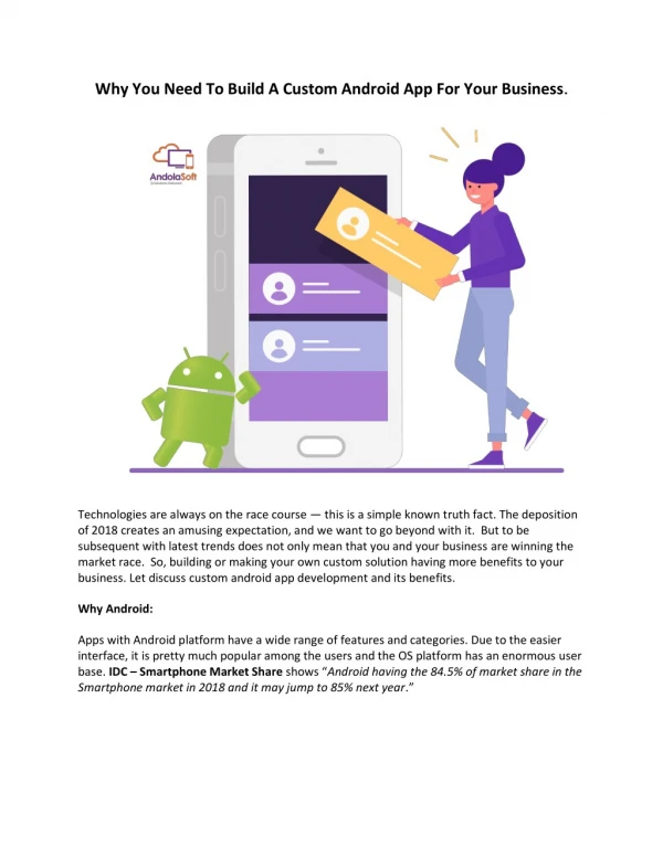 Why You Need To Build A Custom Android App For Your Business - AndolaSoft Inc